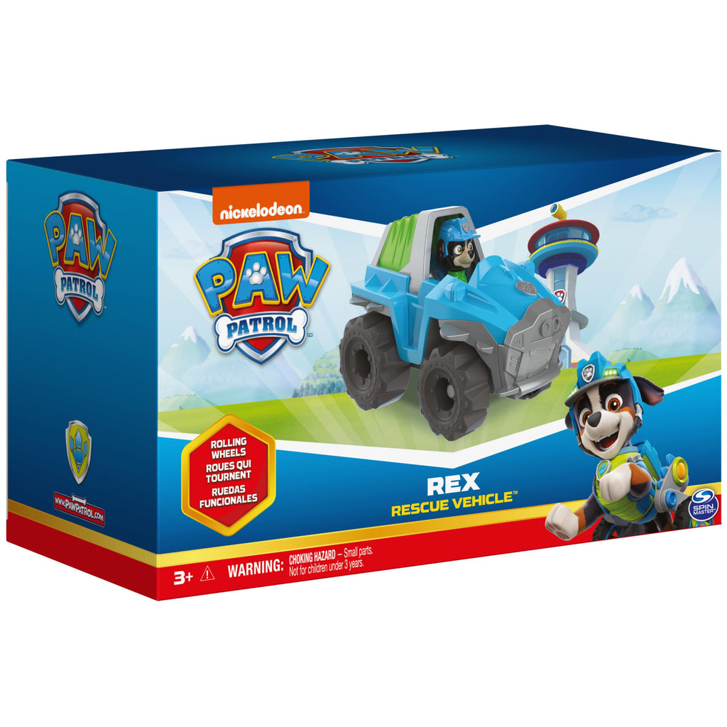 PAW Patrol Rex’s Dinosaur Rescue Vehicle with Action Figure – Ages 3+