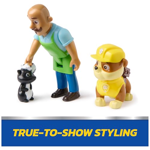 PAW Patrol Rubble & Mr. Porter Figure Pack with Skunk Toy for Kids Ages 3 and Up