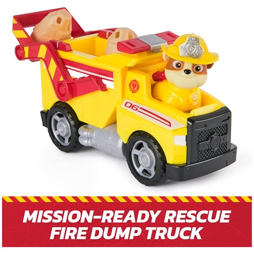 PAW Patrol Rubble Rescue Fire Dump Truck with Rubble Figure and Boulders Action Play