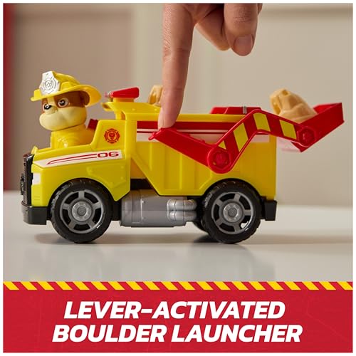 PAW Patrol Rubble Rescue Fire Dump Truck with Rubble Figure and Boulders Action Play