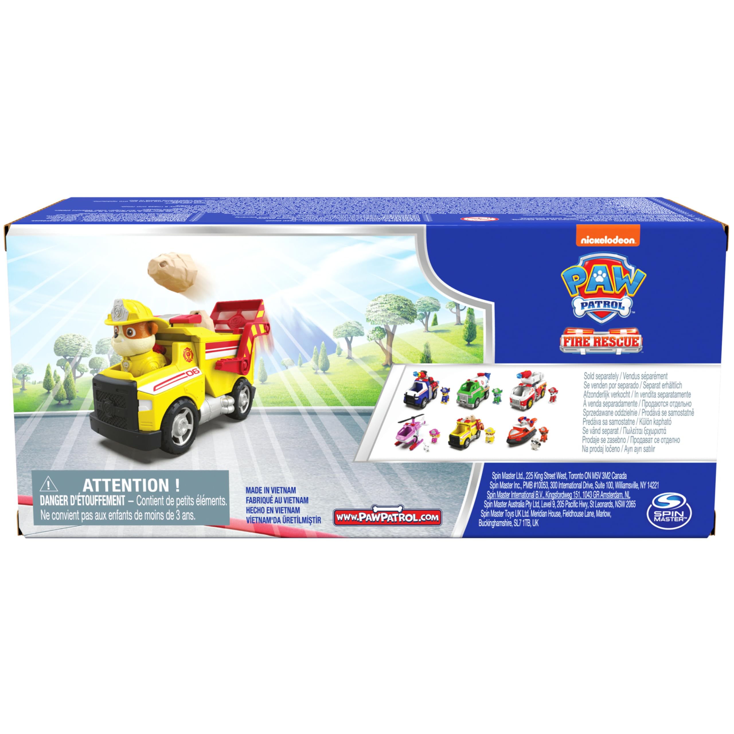 PAW Patrol Rubble Rescue Fire Dump Truck with Rubble Figure and Boulders Action Play