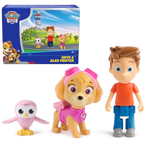 PAW Patrol Skye & Alex Porter Figure Pack with Lil Hootie - 3 Action Figures for Kids Ages 3+