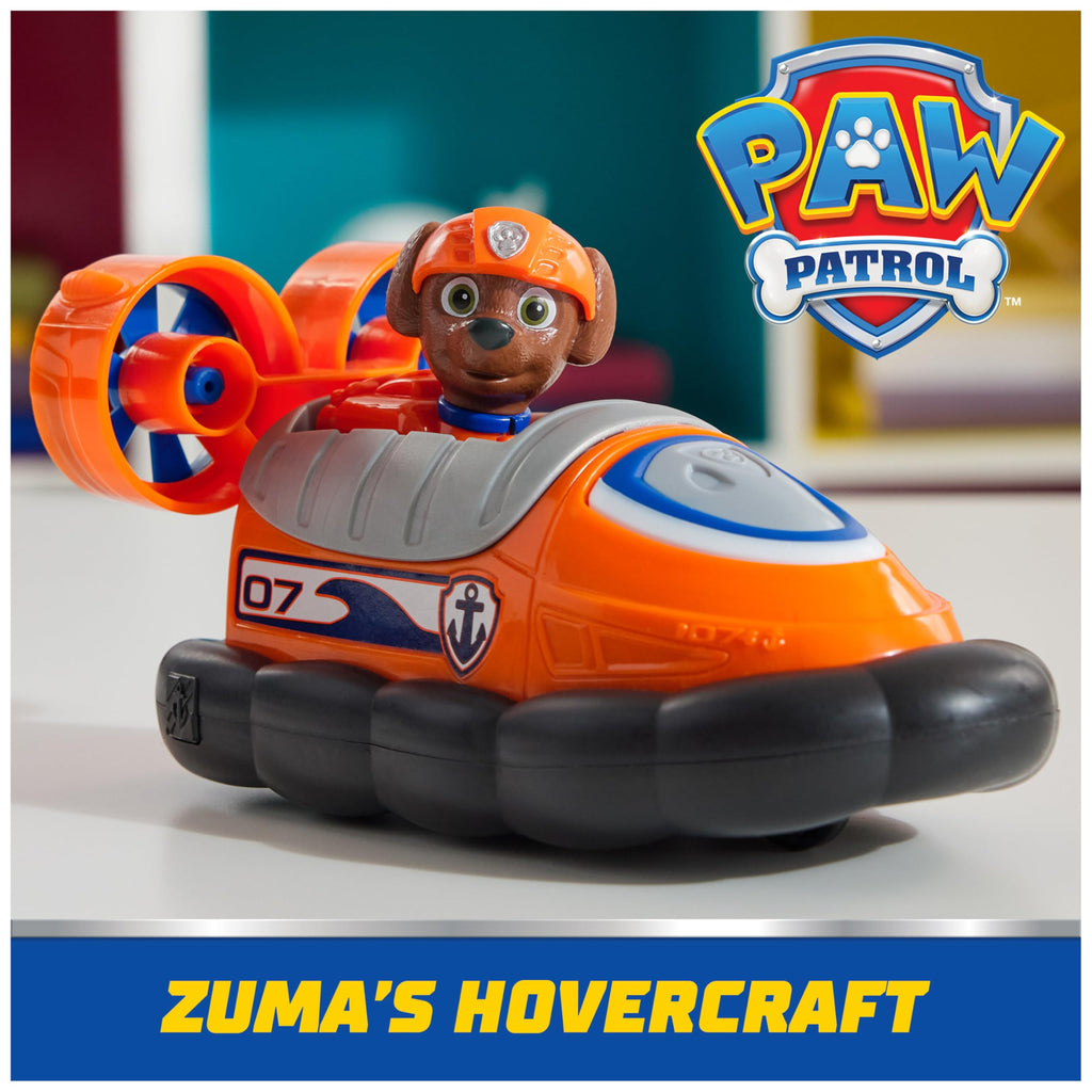 Paw Patrol Zuma's Hovercraft Toy Vehicle with Collectible Figure, Ages 3+