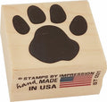 Paw Print Rubber Stamp – 1.25-Inch Handcrafted Imprint on Maple Block