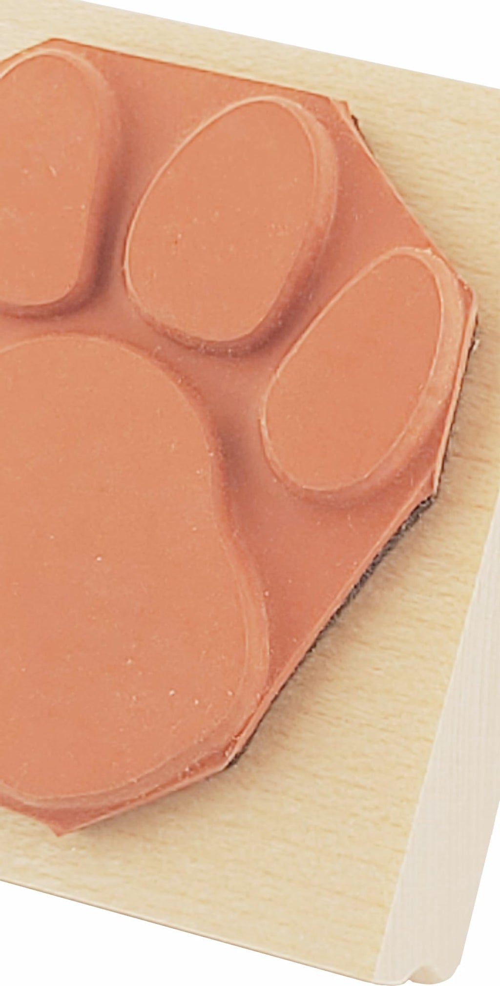 Paw Print Rubber Stamp – 1.25-Inch Handcrafted Imprint on Maple Block