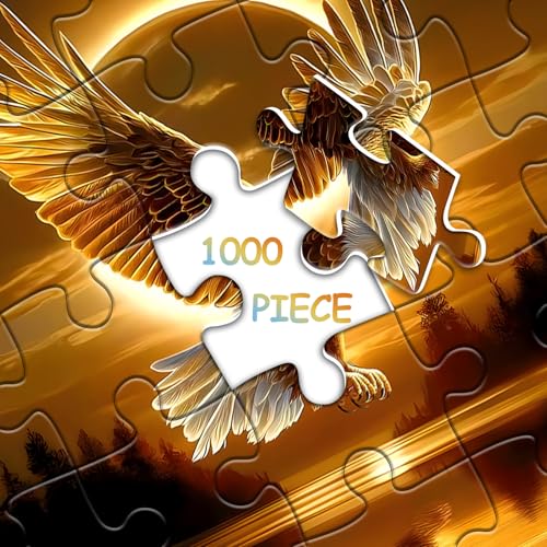 pazzocenter 1000-Piece Eagle Jigsaw Puzzle – Sunset Nature Scene for Adults, 27.5 x 19.7 Inches
