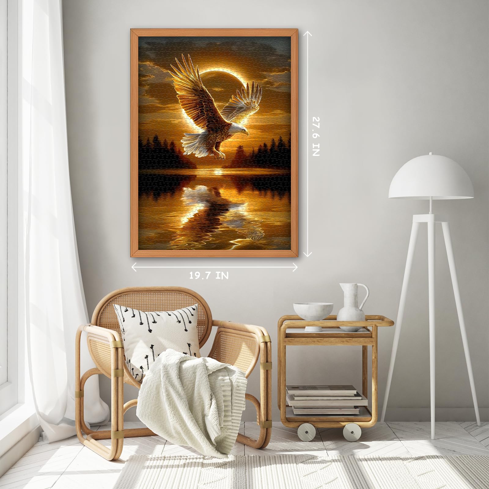 pazzocenter 1000-Piece Eagle Jigsaw Puzzle – Sunset Nature Scene for Adults, 27.5 x 19.7 Inches