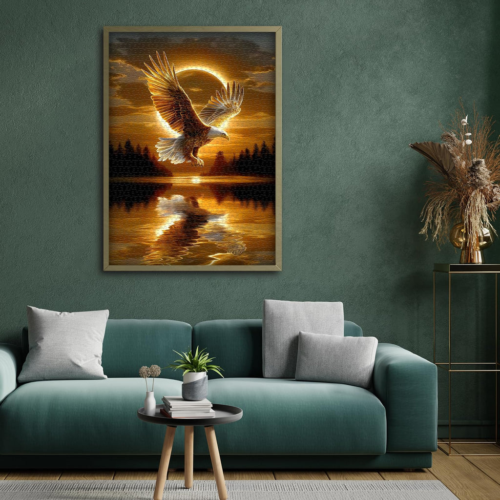 pazzocenter 1000-Piece Eagle Jigsaw Puzzle – Sunset Nature Scene for Adults, 27.5 x 19.7 Inches