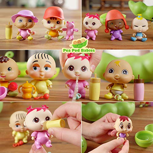 Pea Pod Babies 4-Pack – Collectible Mystery Baby Dolls with Clothing, Accessories, and Water Surprise