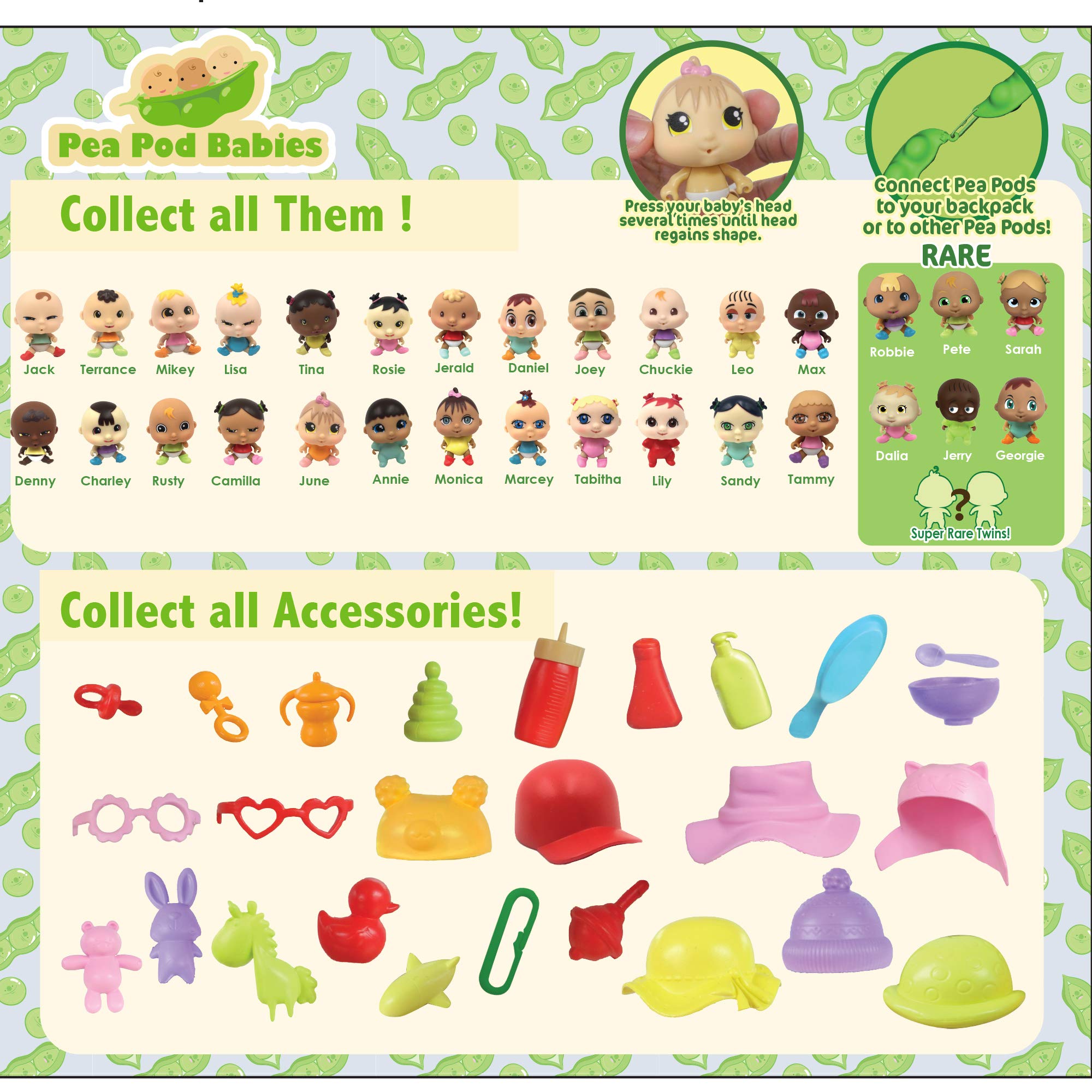 Pea Pod Babies 4-Pack – Collectible Mystery Baby Dolls with Clothing, Accessories, and Water Surprise