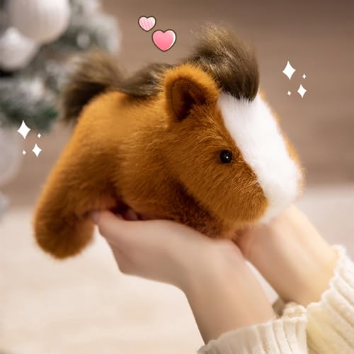 PEACH CAT Brown Horse Stuffed Animal 7.8 Inches – Slightly Weighted Small Plush Toy