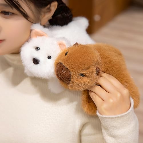 PEACH CAT Capybara Plush 7 Inch - Slightly Weighted Stuffed Animal Toy, Brown