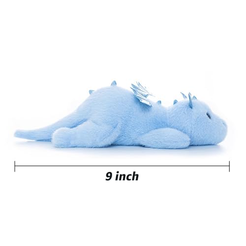 PEACH CAT Dragon Plush – 9 Inch Blue Weighted Stuffed Animal for Kids