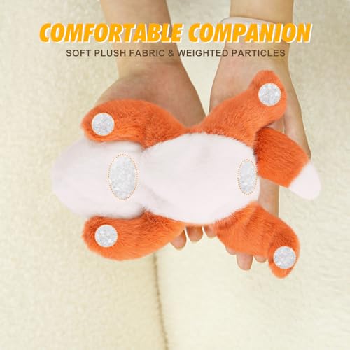 PEACH CAT Fox Plush - 7.8 Inch Weighted Stuffed Animal, Brick Red Cute Plush Toy Gift for Kids