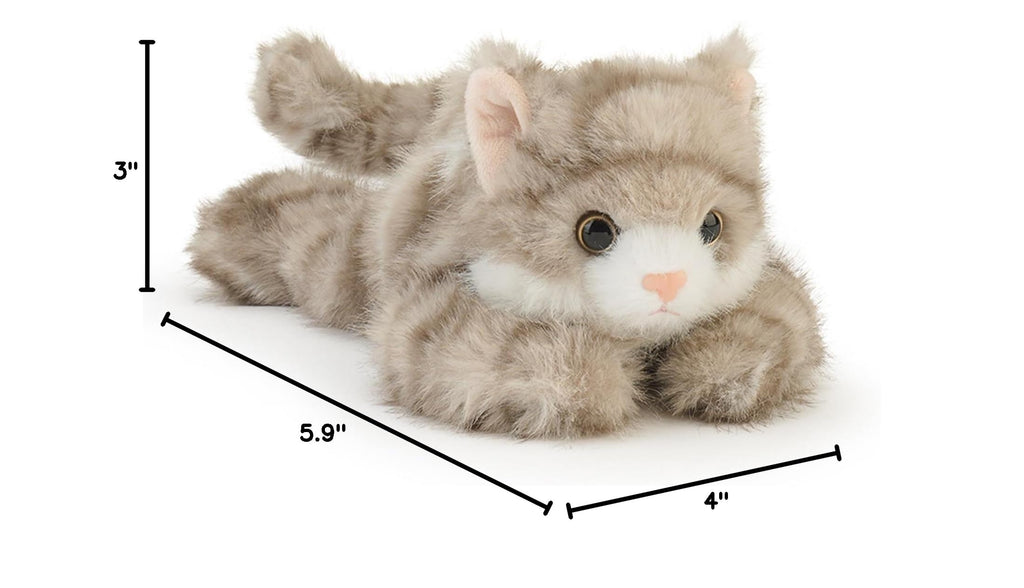 PEACH CAT Grey Cat Stuffed Animal – 5.9-Inch Weighted Plush Toy for Comfort and Decor