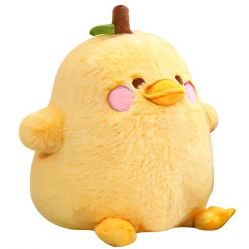 PEACH CAT Pear Duck Plush Pillow – 8" Cute Yellow Stuffed Animal Toy for Kids