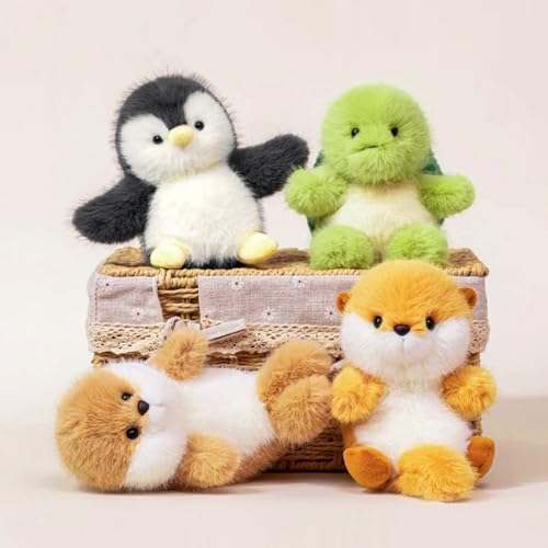 PEACH CAT Penguin Stuffed Animal – 5.9 Inch Weighted Plush Toy for Kids