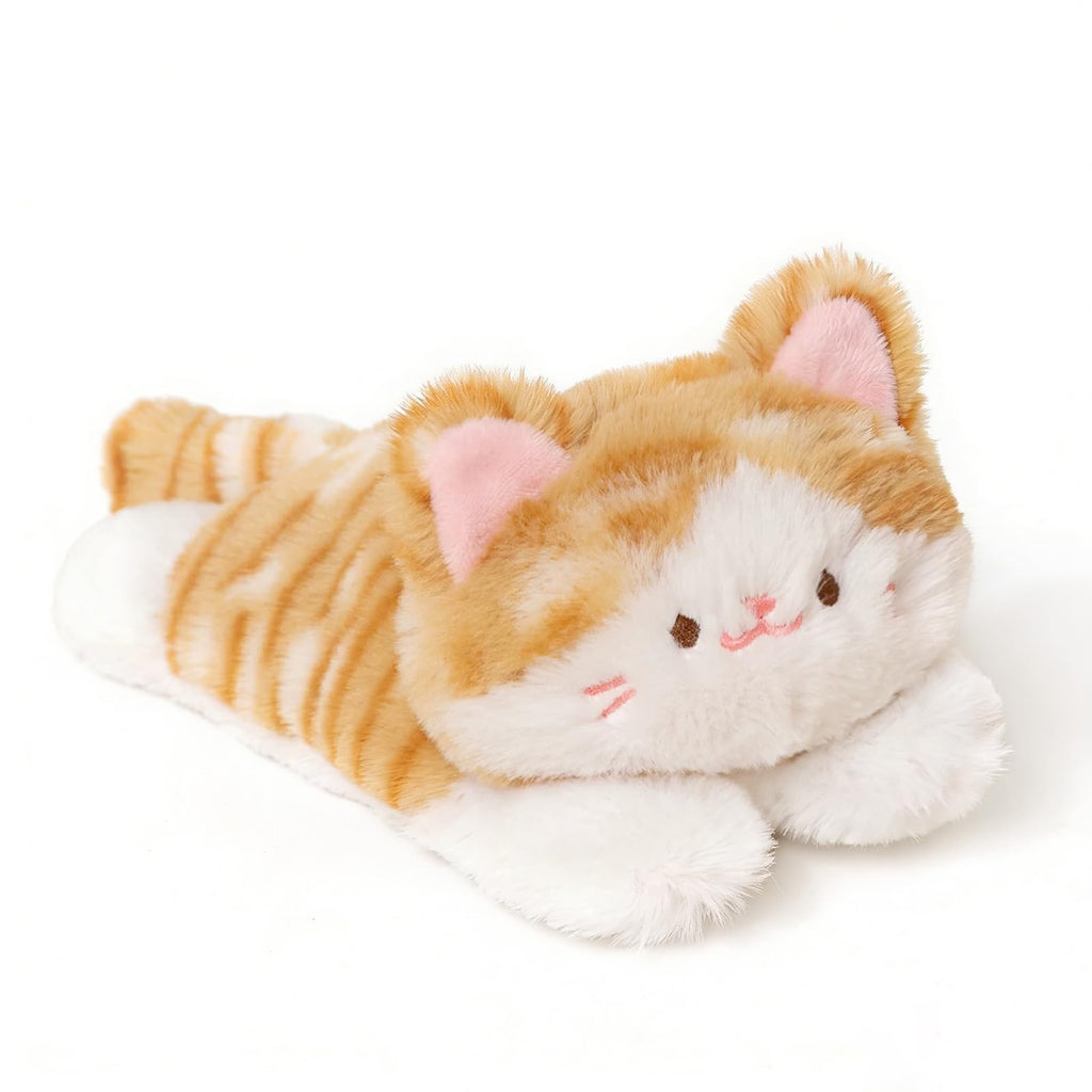 PEACH CAT Striped Cat Stuffed Animal - Small Weighted Kitten Plush Toy, Brown, 7 Inches