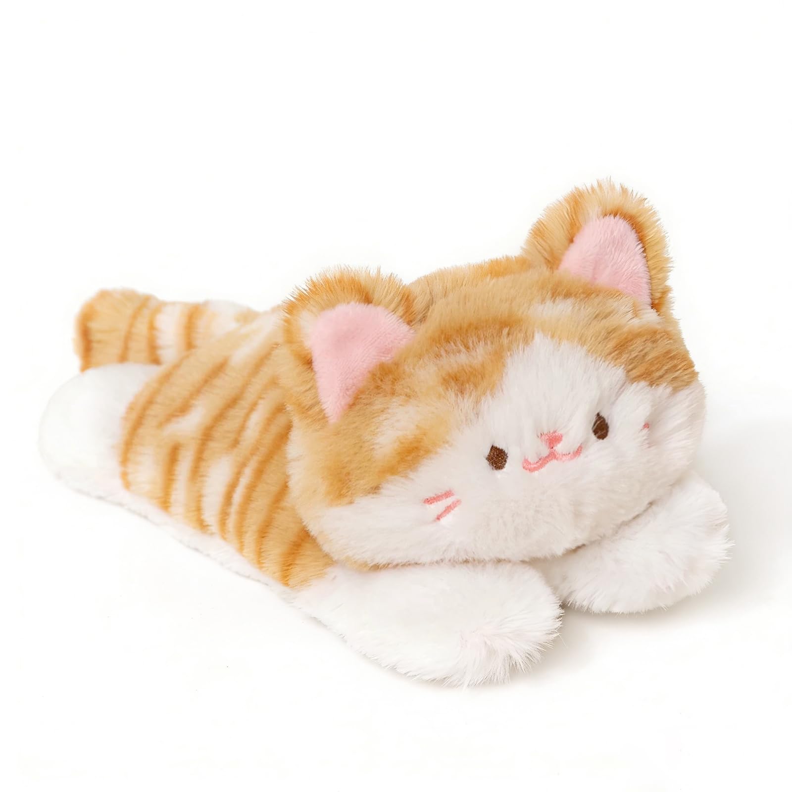 PEACH CAT Striped Cat Stuffed Animal - Small Weighted Kitten Plush Toy, Brown, 7 Inches