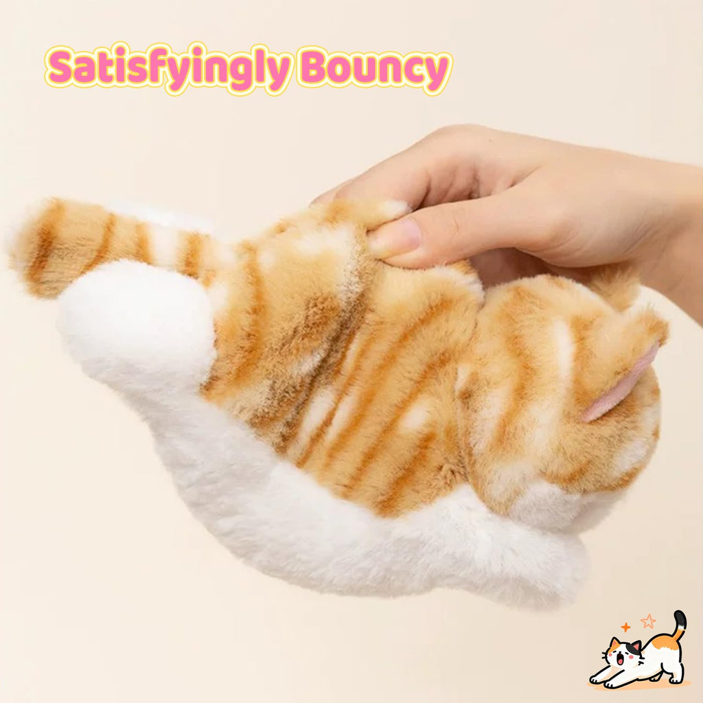 PEACH CAT Striped Cat Stuffed Animal - Small Weighted Kitten Plush Toy, Brown, 7 Inches