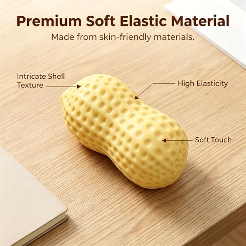 Peanut Squishies Stress Relief Fidget Toy - Soft Squeeze Dough Ball for Anxiety, Hand Relaxation - Portable Sensory Toy for Adults