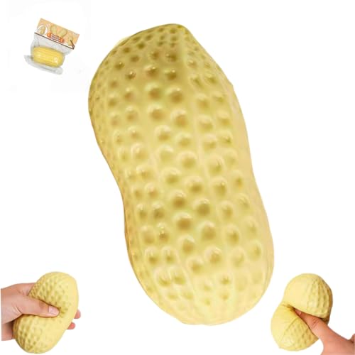 Peanut Squishies Stress Relief Fidget Toy - Soft Squeeze Dough Ball for Anxiety, Hand Relaxation - Portable Sensory Toy for Adults