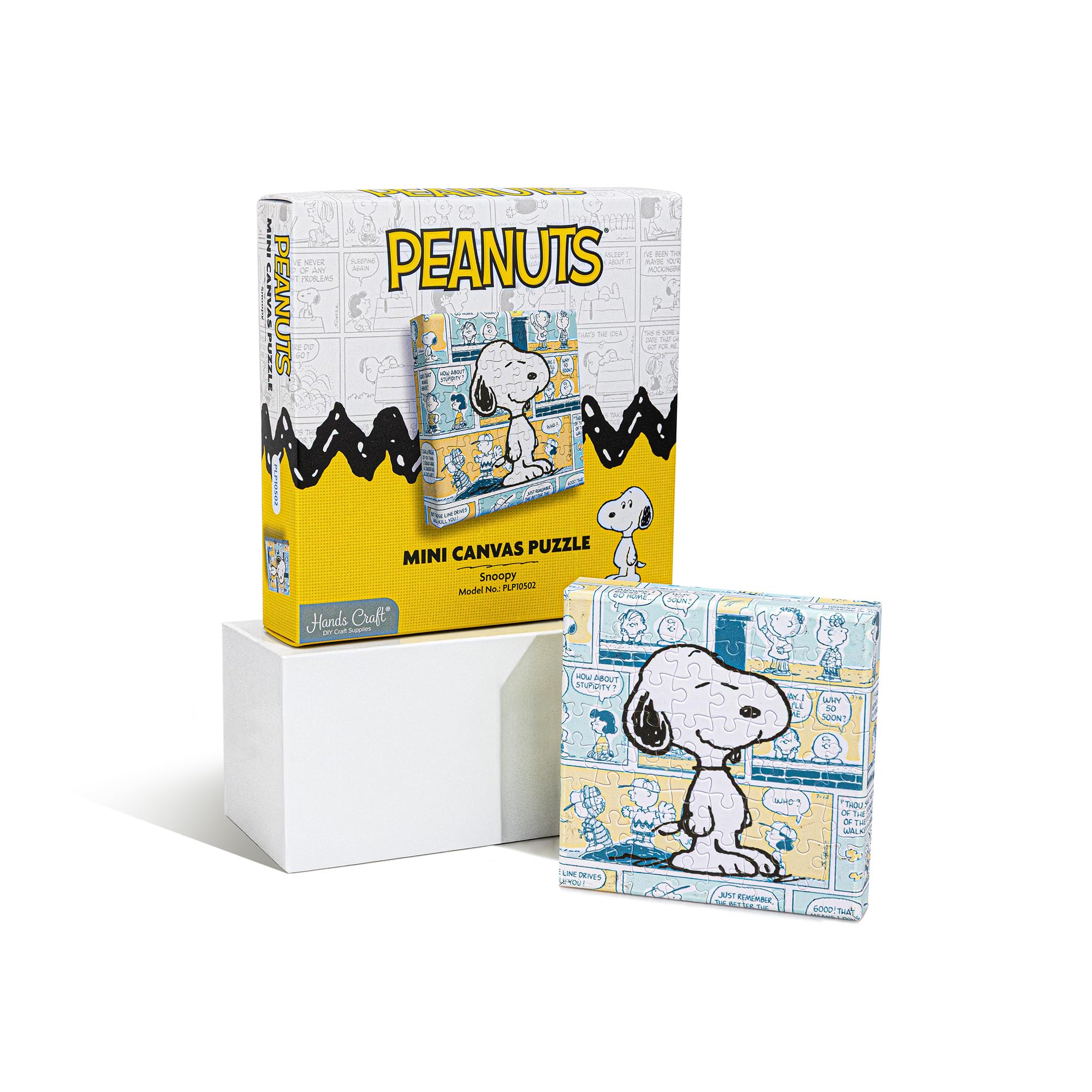 Peanuts Mini Canvas Jigsaw Puzzle by Hands Craft – 56 Pieces, Collectible Snoopy & Friends