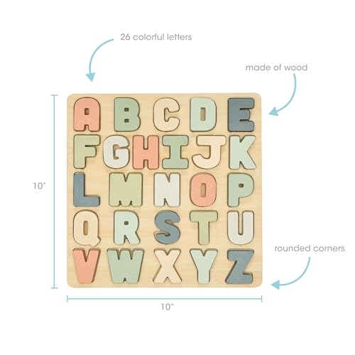 Pearhead Wooden Alphabet Puzzle – Educational ABC Learning Toy for Toddlers 1+
