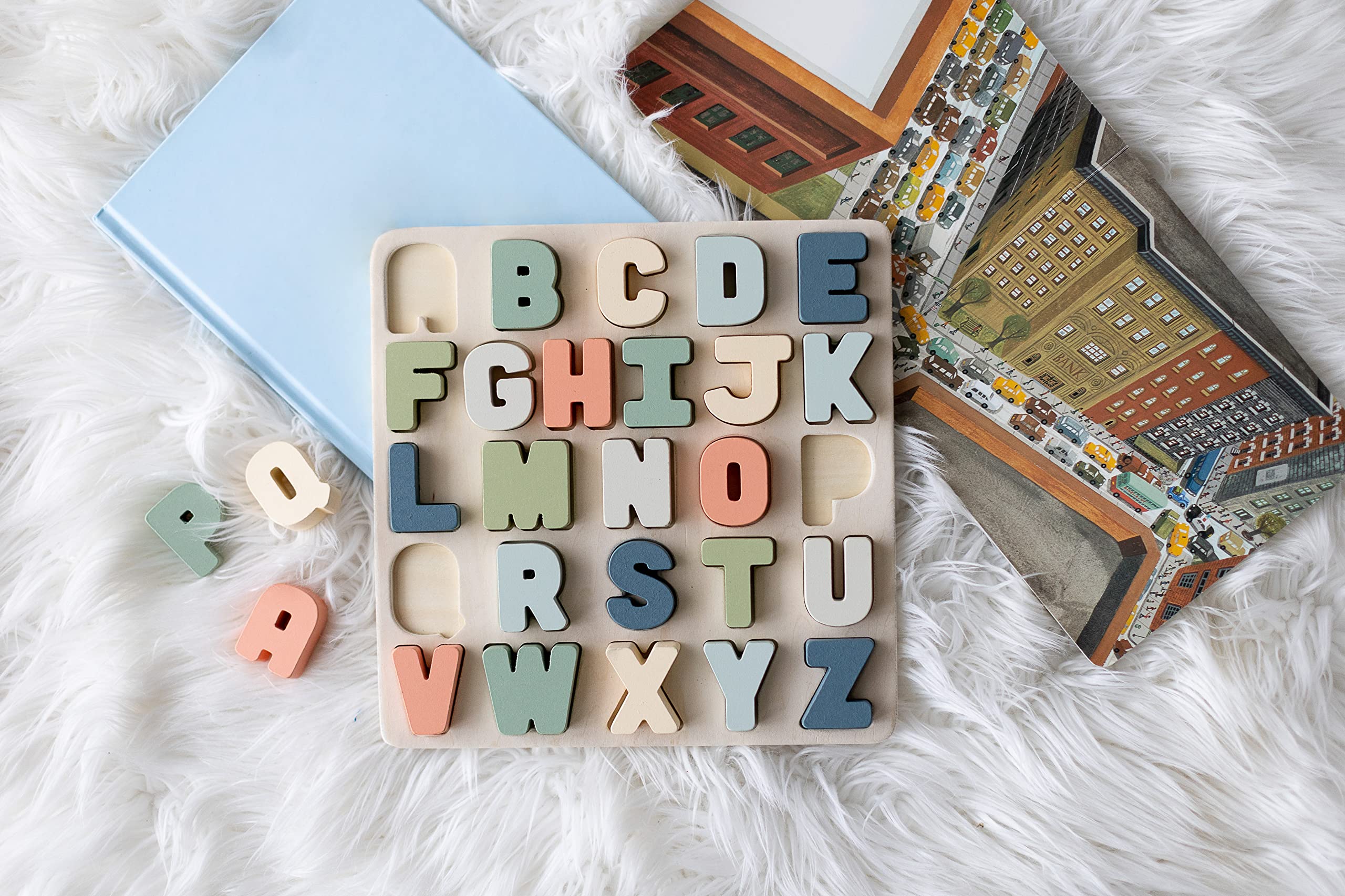 Pearhead Wooden Alphabet Puzzle – Educational ABC Learning Toy for Toddlers 1+