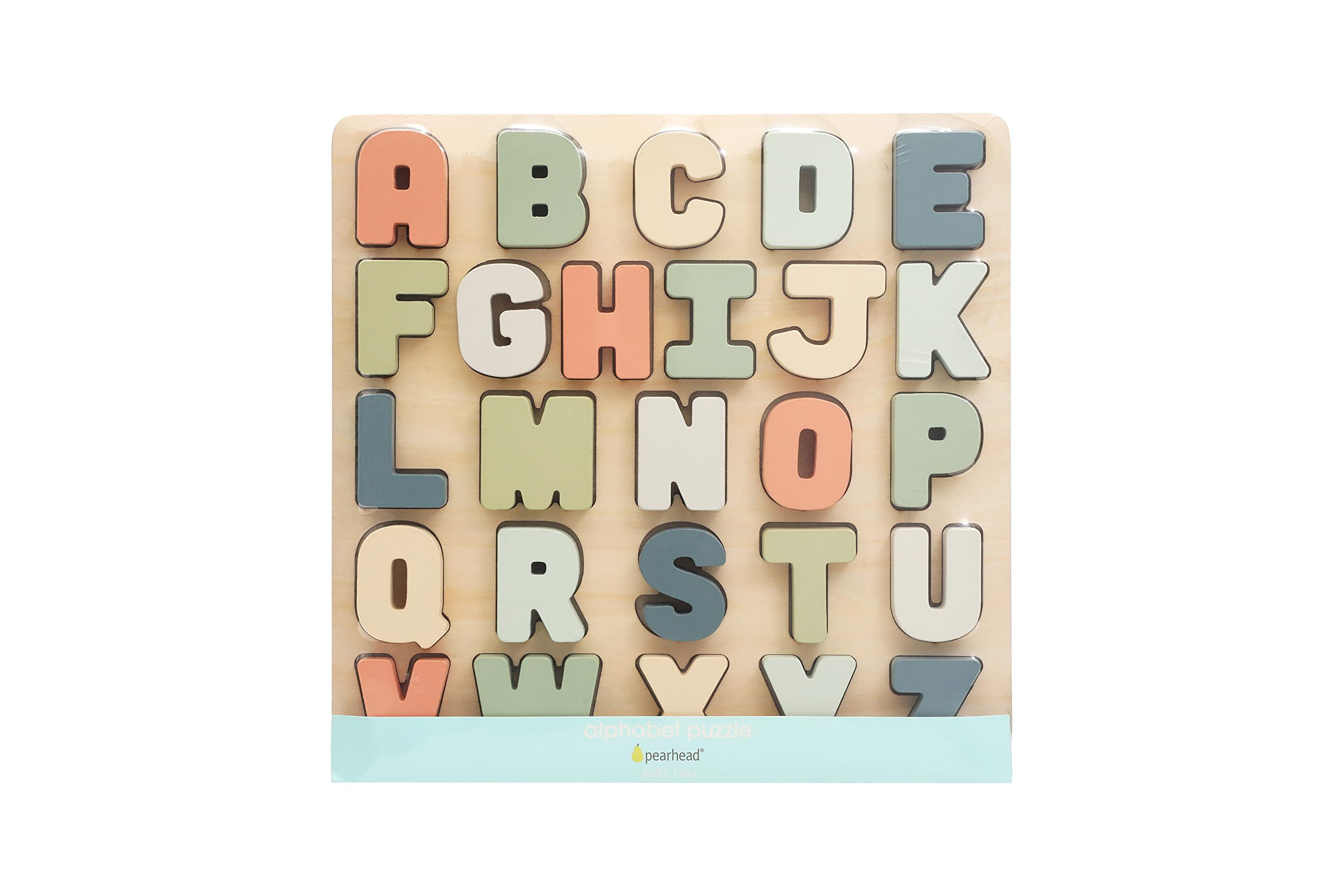Pearhead Wooden Alphabet Puzzle – Educational ABC Learning Toy for Toddlers 1+