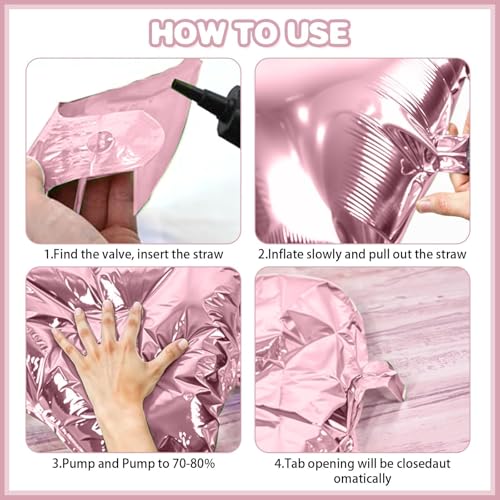 Pearl Pink & White Double Sided Square Foil Balloon Wall Kit – 25 Pack, 19 Inch Aluminum Balloons for Party Decor