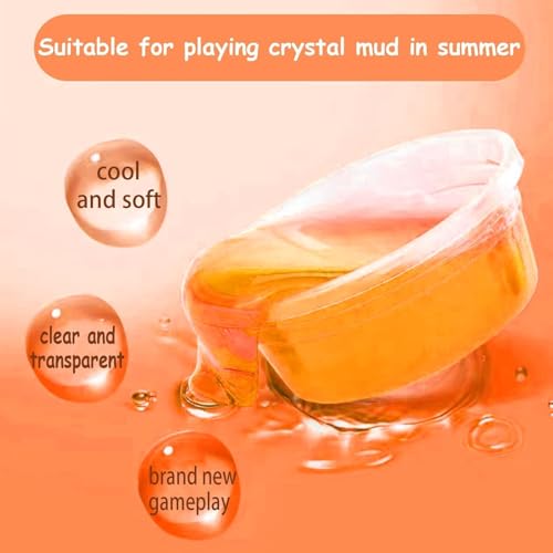 Peceluv 8 Pack Clear Crystal Slime Kit - Jelly Cube Crunchy Slime with Charms for Kids Stress Relief