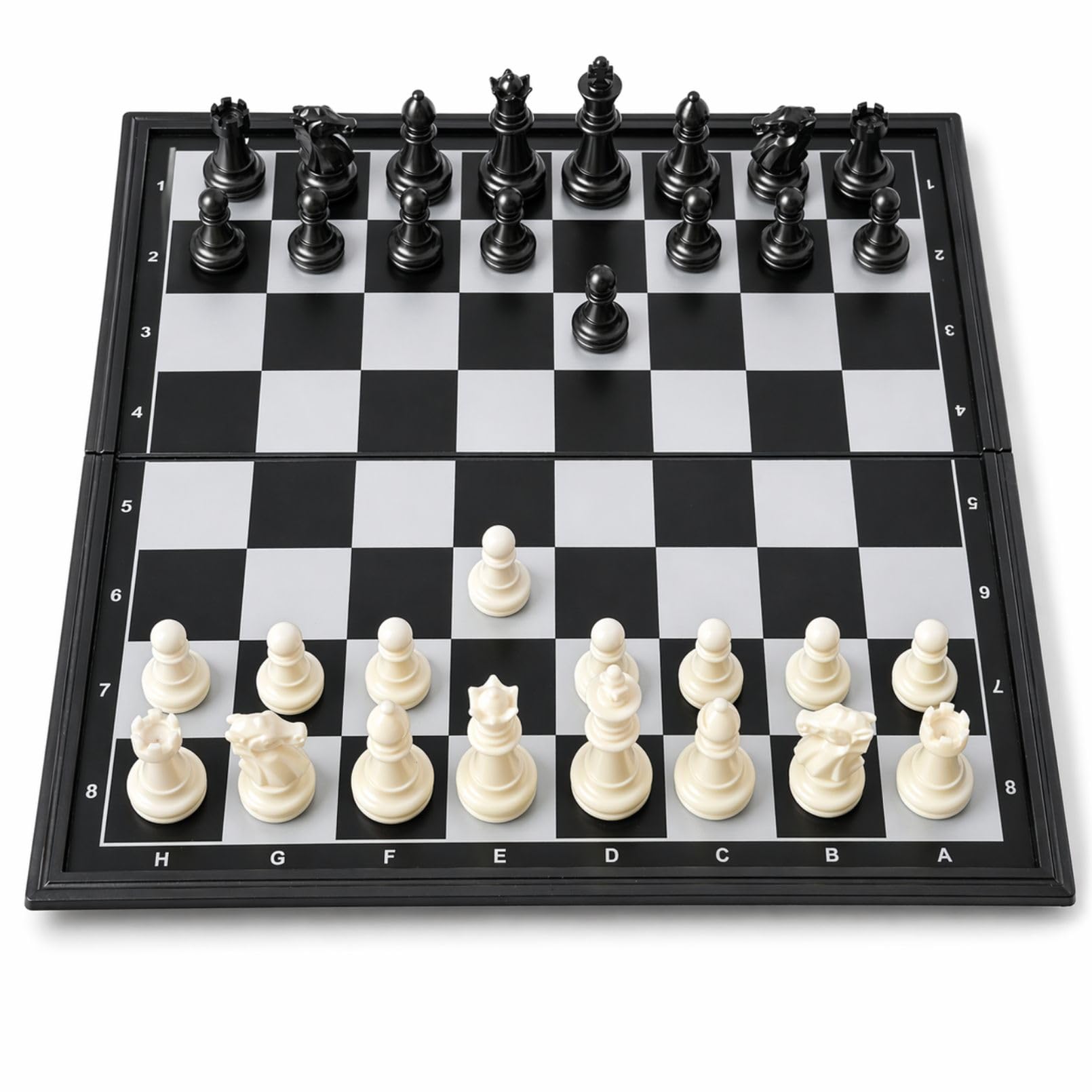 Pedolini Medium Travel Chess Set: 9.7" Magnetic Folding Board with Built-in Storage