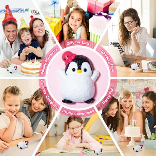 Peledic Taba Squishy Penguin – Kawaii Silicone Stress Relief Fidget Toy, Pocket-Sized Gift for Kids and Adults (Red Octopus Design)