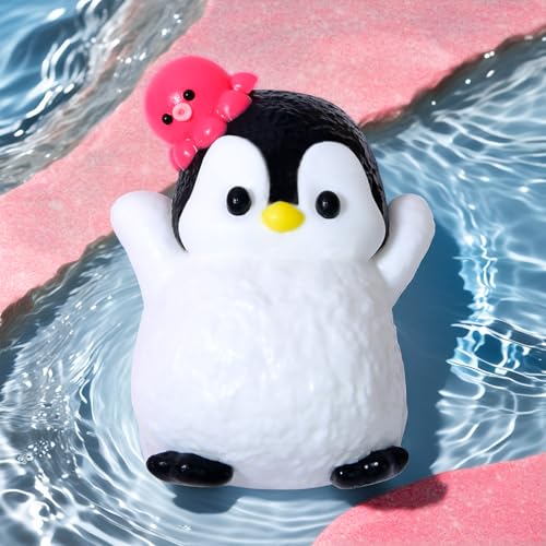 Peledic Taba Squishy Penguin – Kawaii Silicone Stress Relief Fidget Toy, Pocket-Sized Gift for Kids and Adults (Red Octopus Design)