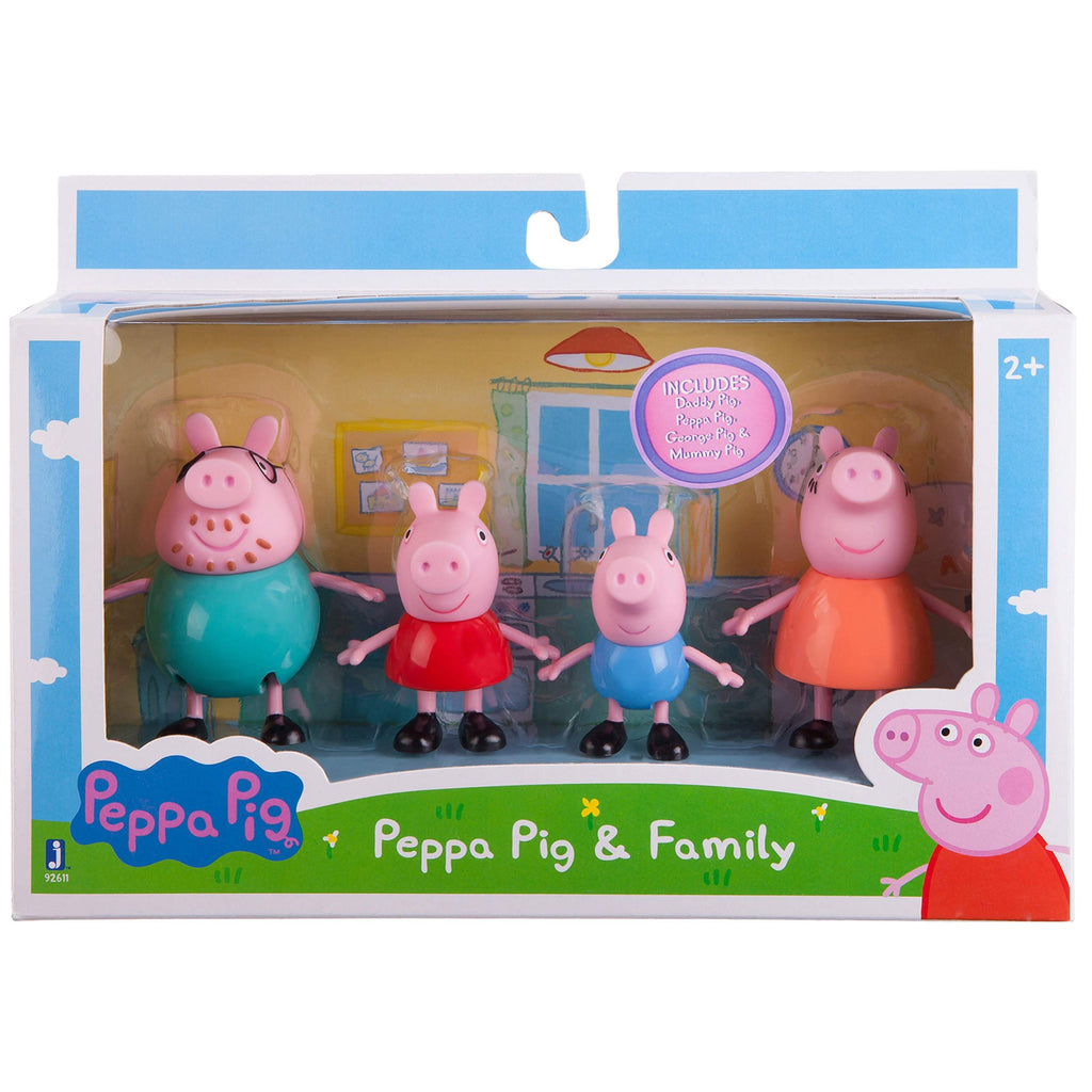 Peppa Pig Family 4-Figure Pack – Poseable 3-Inch Figures of Peppa, George, Mummy & Daddy