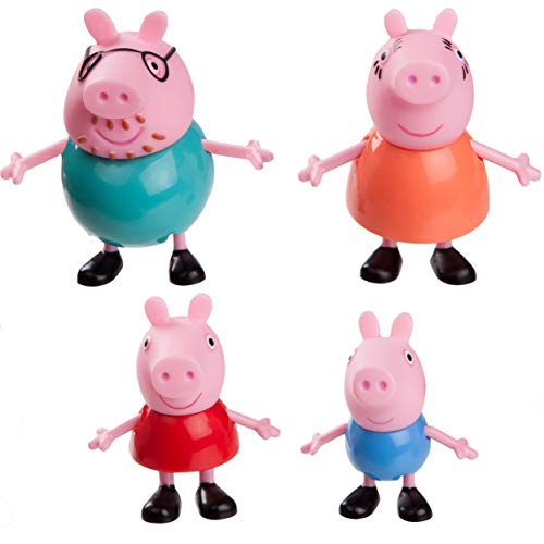 Peppa Pig Family 4-Figure Pack – Poseable 3-Inch Figures of Peppa, George, Mummy & Daddy