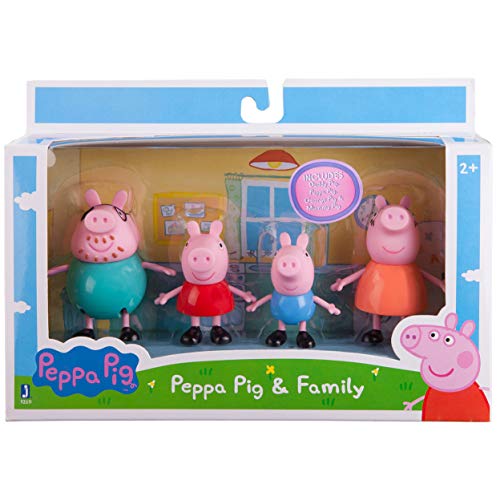 Peppa Pig Family 4-Figure Pack – Poseable 3-Inch Figures of Peppa, George, Mummy & Daddy