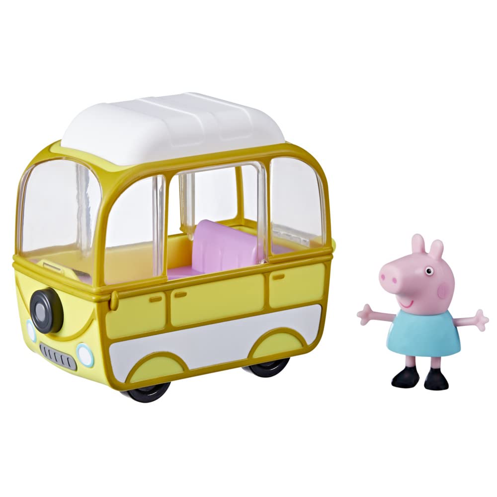 Peppa Pig Little Campervan Toy with 3-Inch Figure – Push-Along Playset for Ages 3+