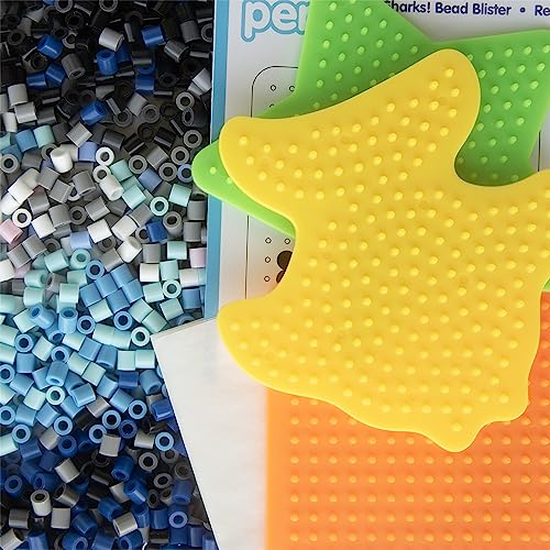 Perler Bead Shark Activity Kit – 2000 Fuse Beads for 9 Shark Crafts, Ages 6+