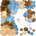 PERPAOL 147-Piece Blue Brown Coffee Balloon Garland Kit for Boho Teddy Bear Safari Parties