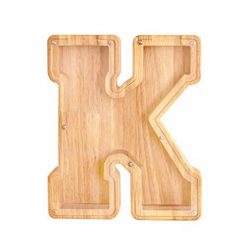 Personalized Wooden Letter Piggy Bank – Large-Capacity Alphabet Coin Savings Box for Kids