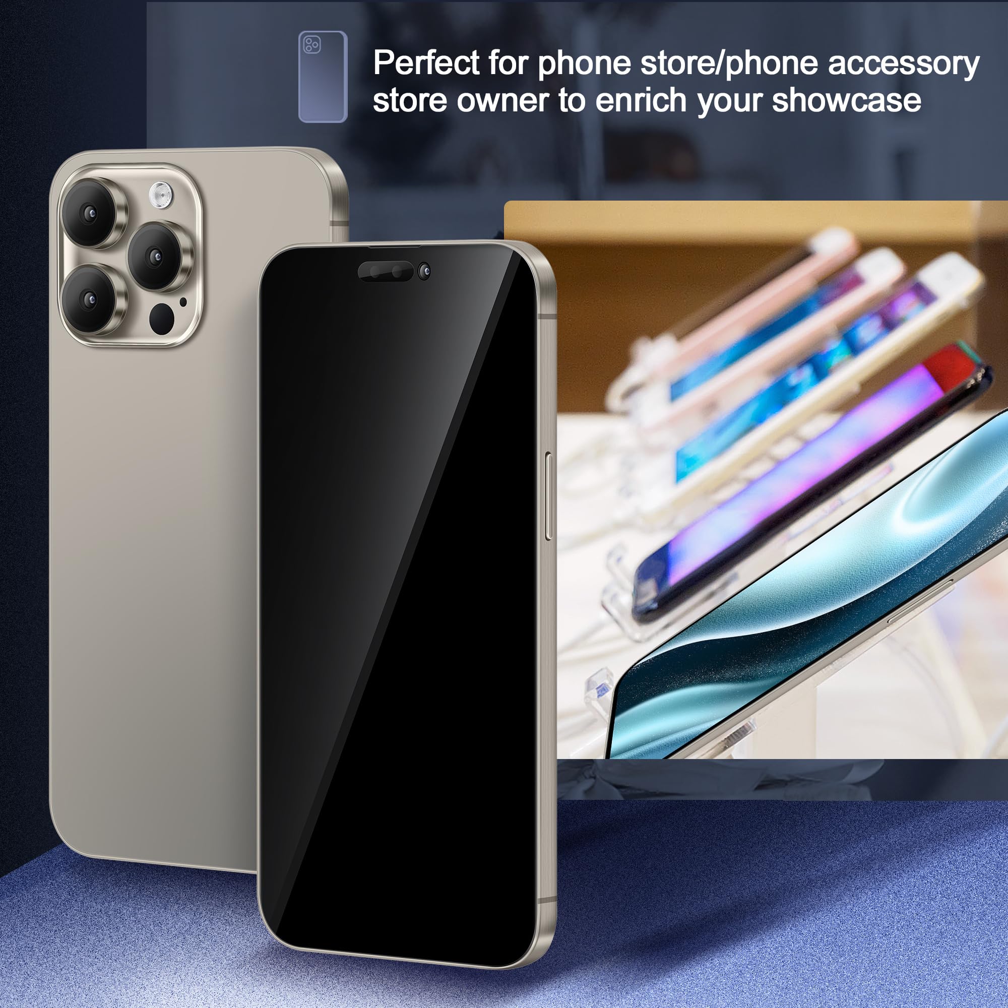 Perusha Metallic Dummy Phone Compatible with iPhone 15 Pro Max/15 Plus - Non-Working Display Model (Pink Blackscreen)