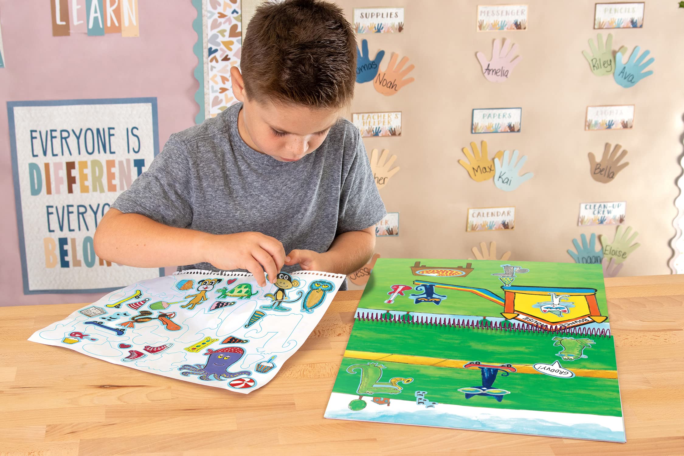 Pete the Cat Reusable Sticker Pad – 4 Scenes, 120 Stickers for Creative Fun