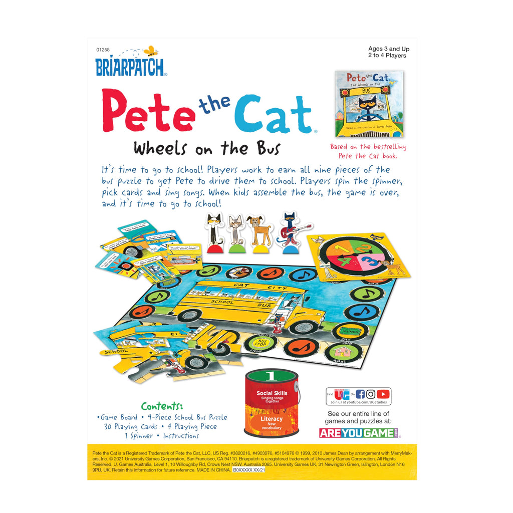Pete the Cat Wheels on the Bus Cooperative Board Game for Kids Ages 3+ | Briarpatch