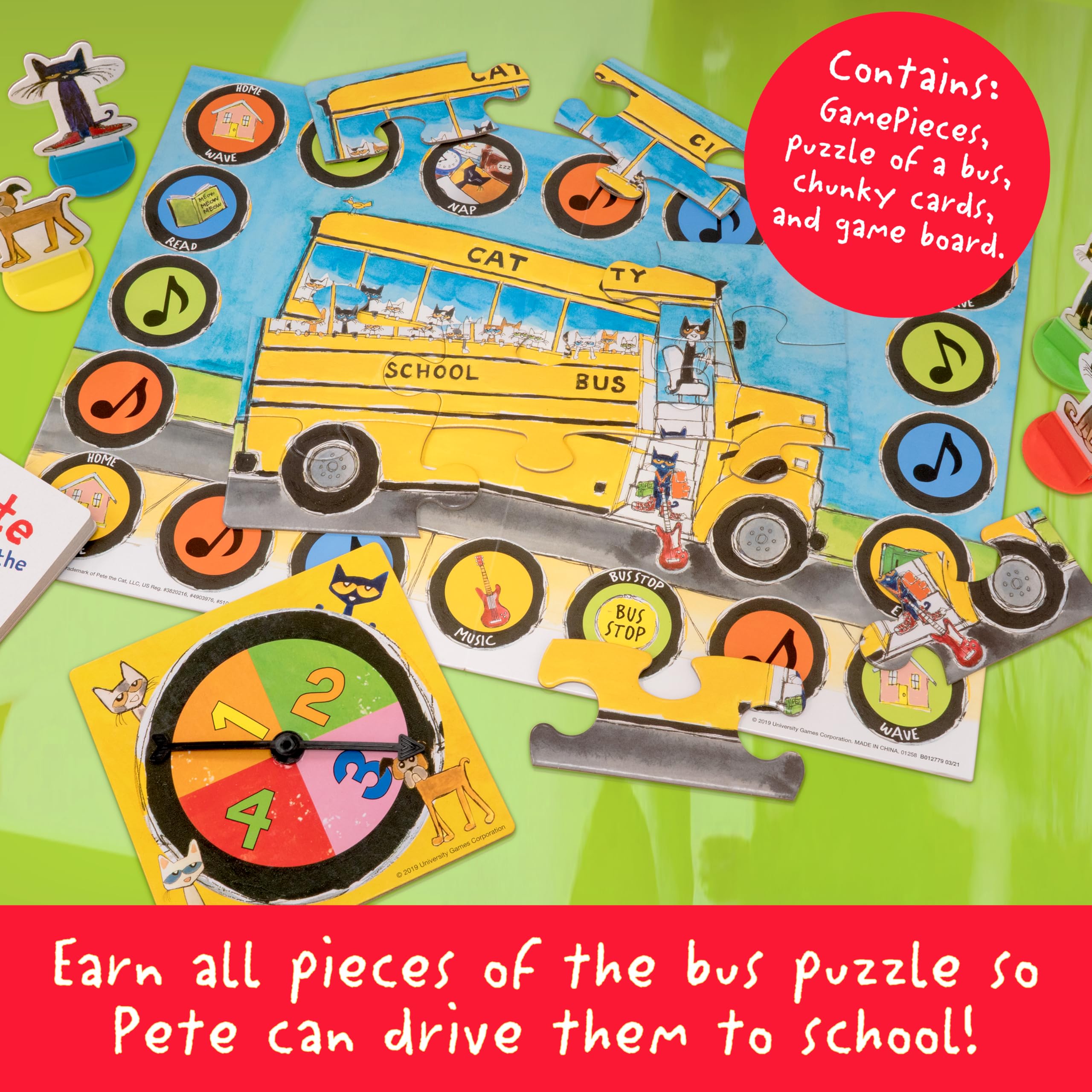 Pete the Cat Wheels on the Bus Cooperative Board Game for Kids Ages 3+ | Briarpatch