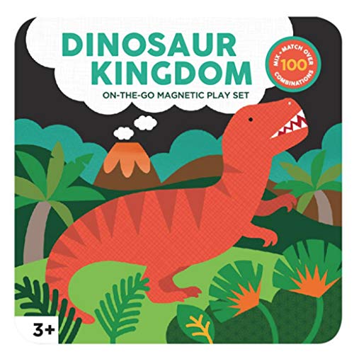 Petit Collage Dinosaur Kingdom Magnetic Play Set - 2 Scenes, 21 Pieces, Travel-Friendly for Ages 3+