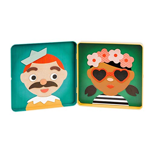 Petit Collage Funny Face Magnetic Travel Game – 100+ Silly Combinations, Ages 4+, Portable Tin