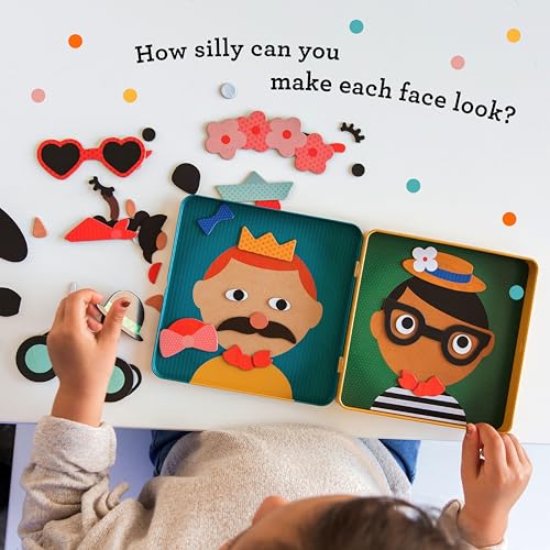 Petit Collage Funny Face Magnetic Travel Game – 100+ Silly Combinations, Ages 4+, Portable Tin