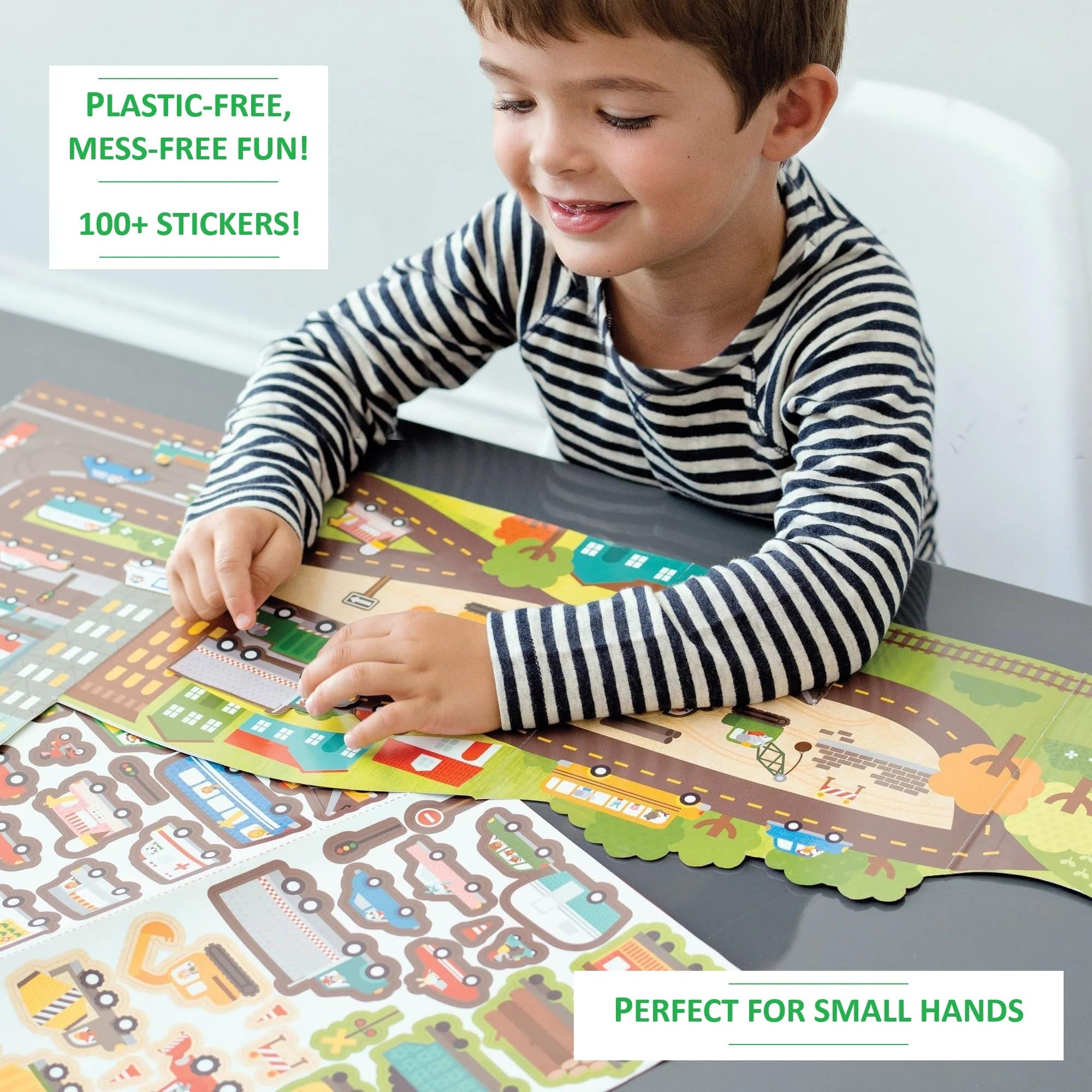 Petit Collage Mermaid World Sticker Activity Book – Giant Fold-Out with 100+ Reusable Stickers, Ages 4+